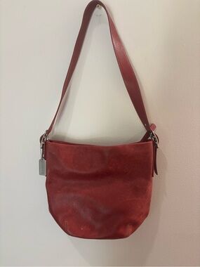 Red Hobo Coach Leather Purse